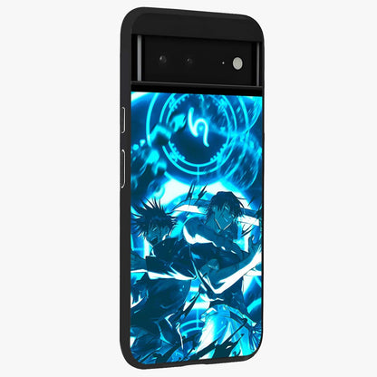 Cursed Energy Clash Glass Case upright view showcasing dramatic clash artwork with bold supernatural theme.