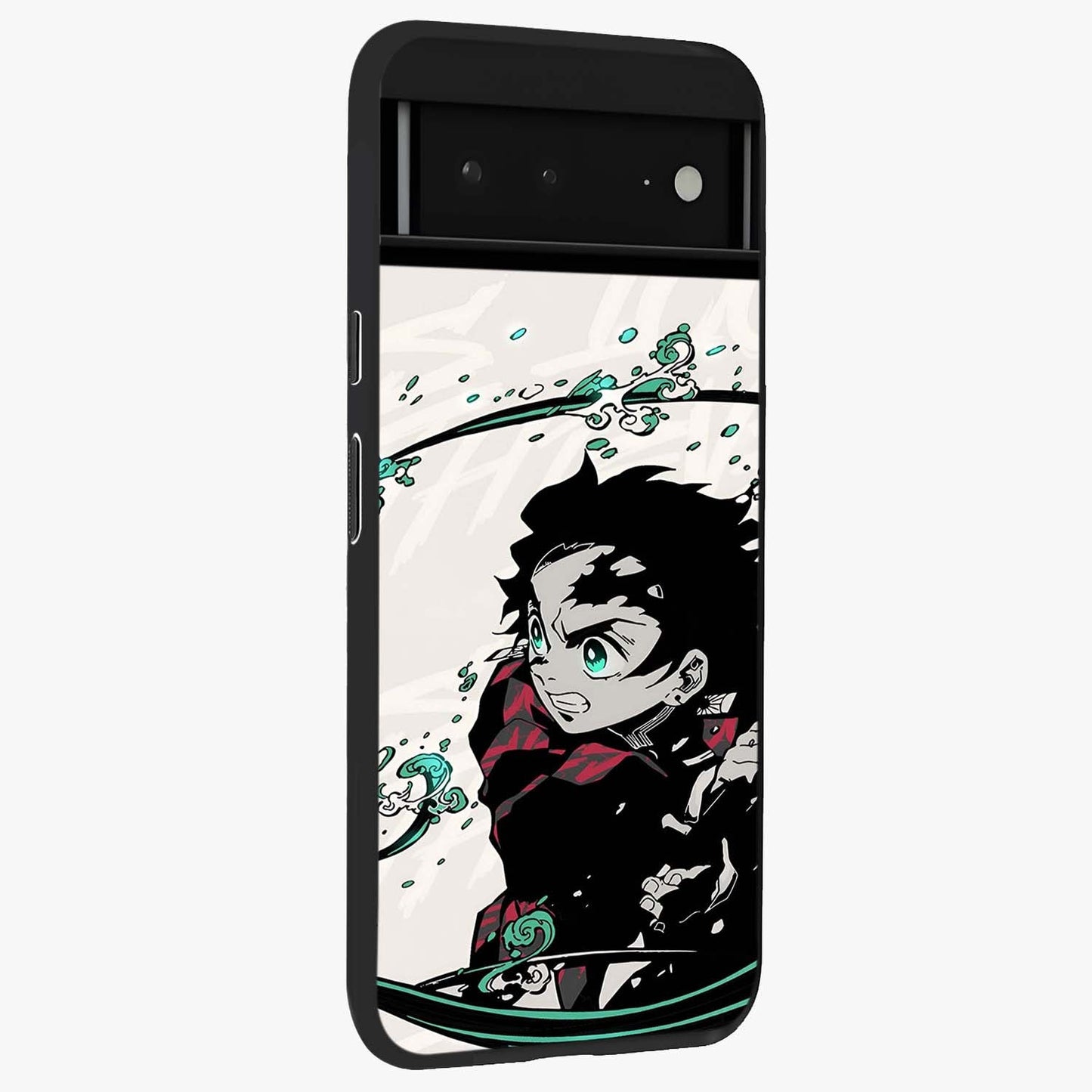 Demon Slayer Glass Case upright view showcasing powerful anime artwork with intense warrior theme.