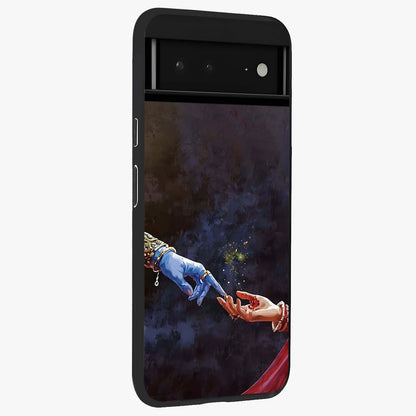 Divine Touch Eternal Glass Case upright view showcasing peaceful spiritual artwork with eternal divine theme.