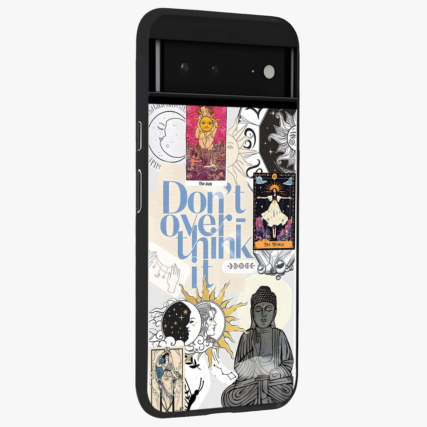 Ethereal Thoughts Glass Case upright view showcasing delicate artistic composition with peaceful dreamy theme.