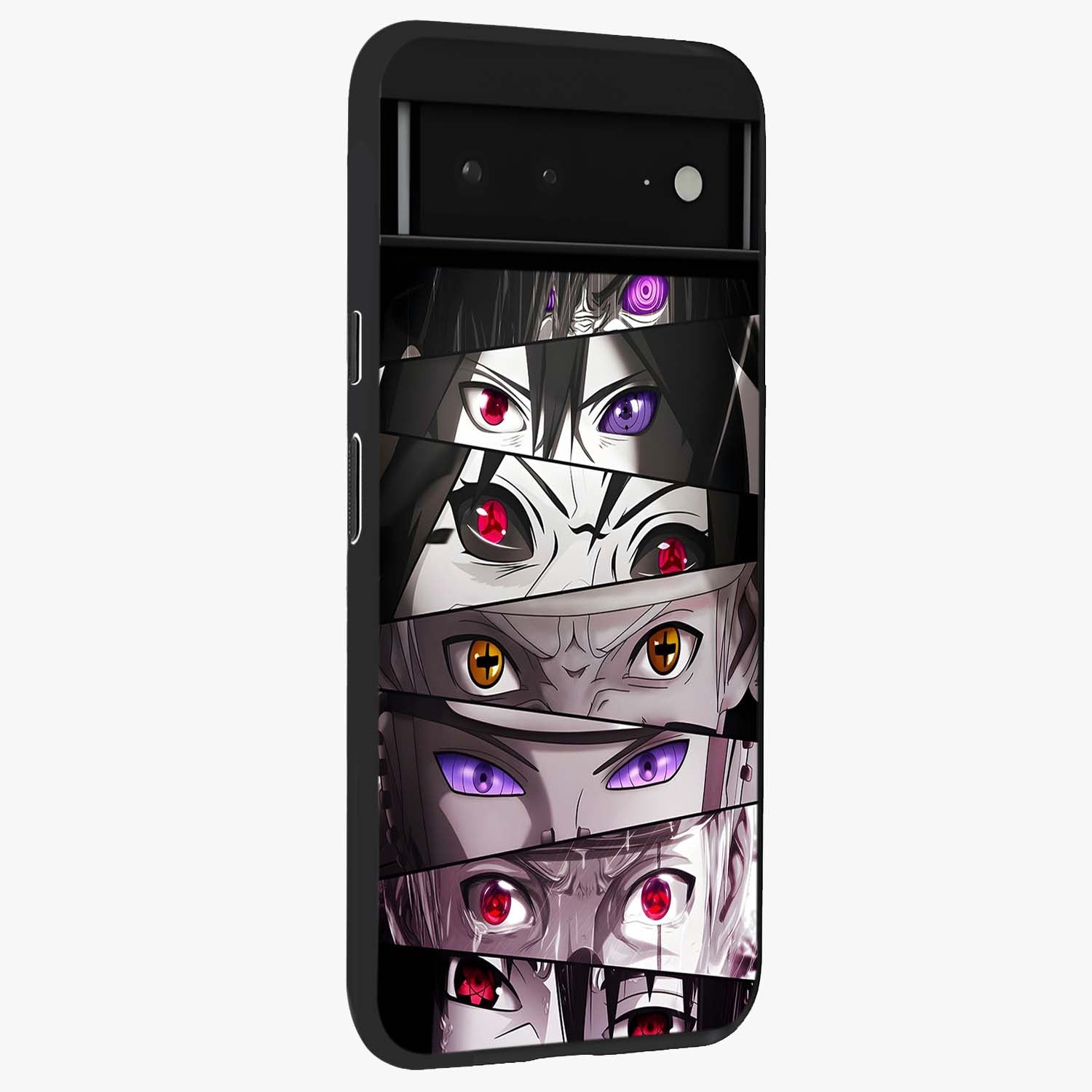Eyes of Destiny Glass Case upright view showcasing symbolic eye artwork with dramatic artistic theme.