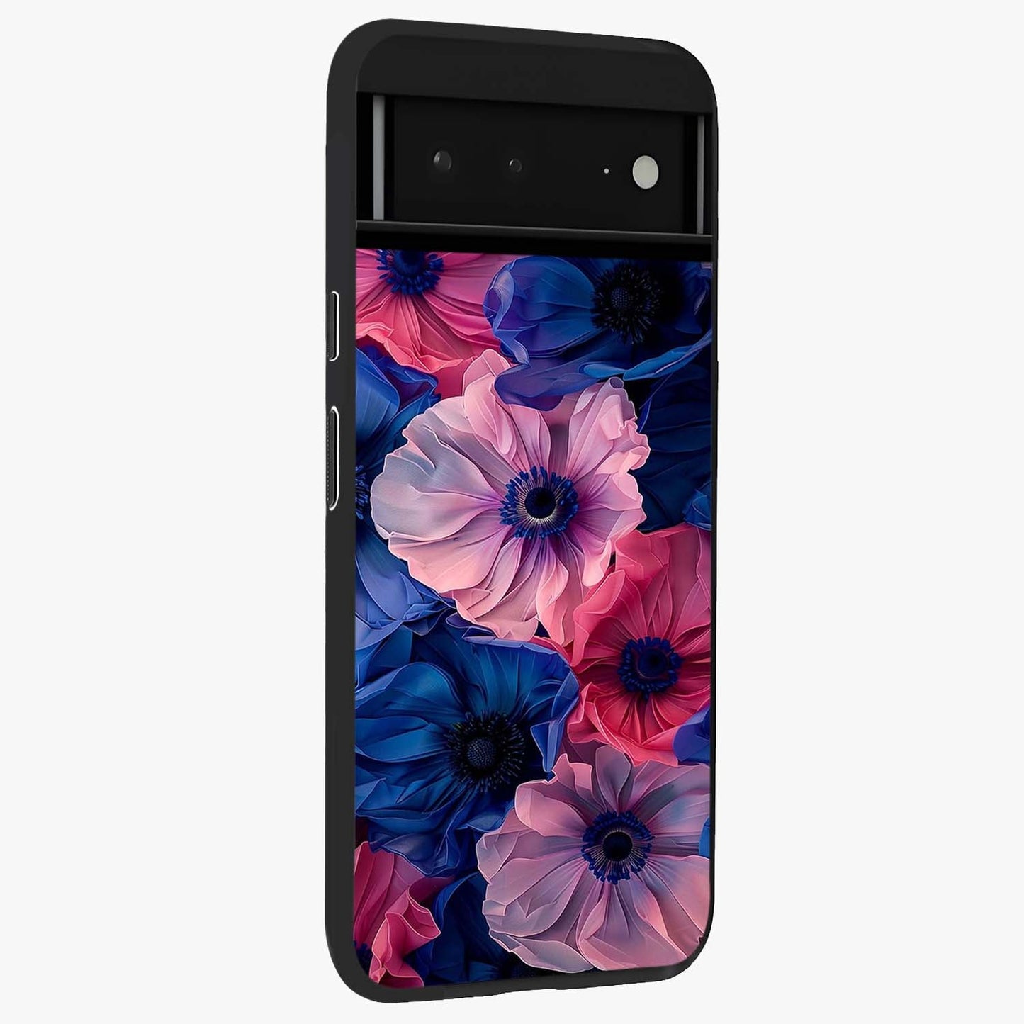 Flower Paper Art Pattern Glass Case upright view showcasing decorative paper floral artwork with creative craft style.