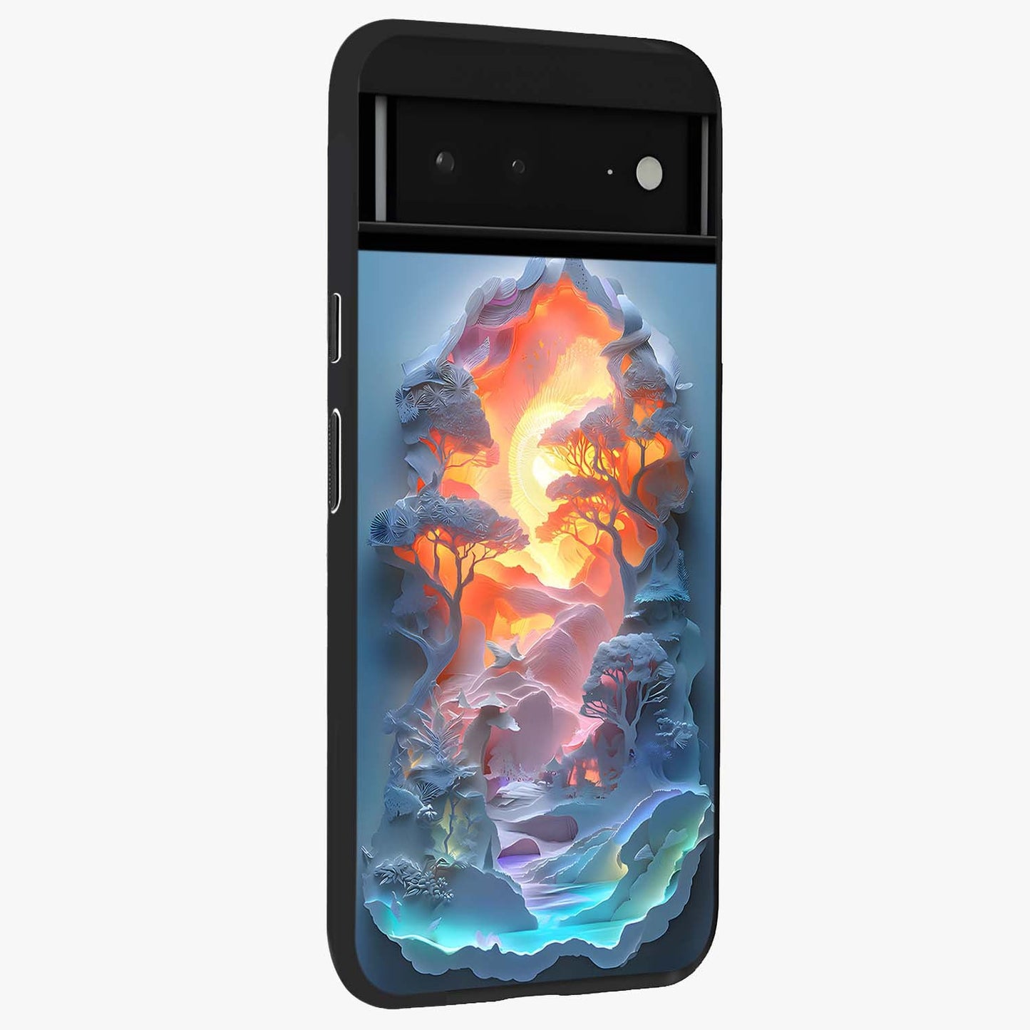 Glow Forest Portal Glass Case upright view showcasing enchanted forest portal artwork with fantasy nature theme.