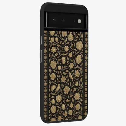 Golden Evil Eye Mandala Glass Case upright view showcasing decorative evil eye mandala artwork with spiritual aesthetic style.