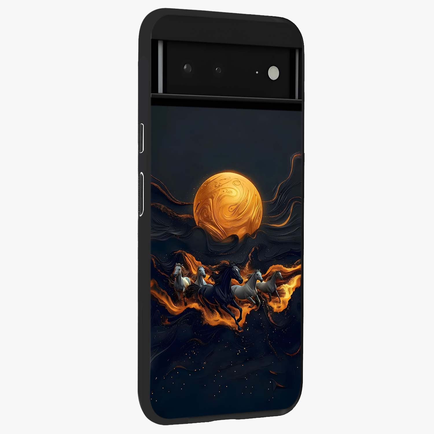 Golden Royal Heritage Glass Case upright view showcasing elegant royal artwork with classic heritage theme.