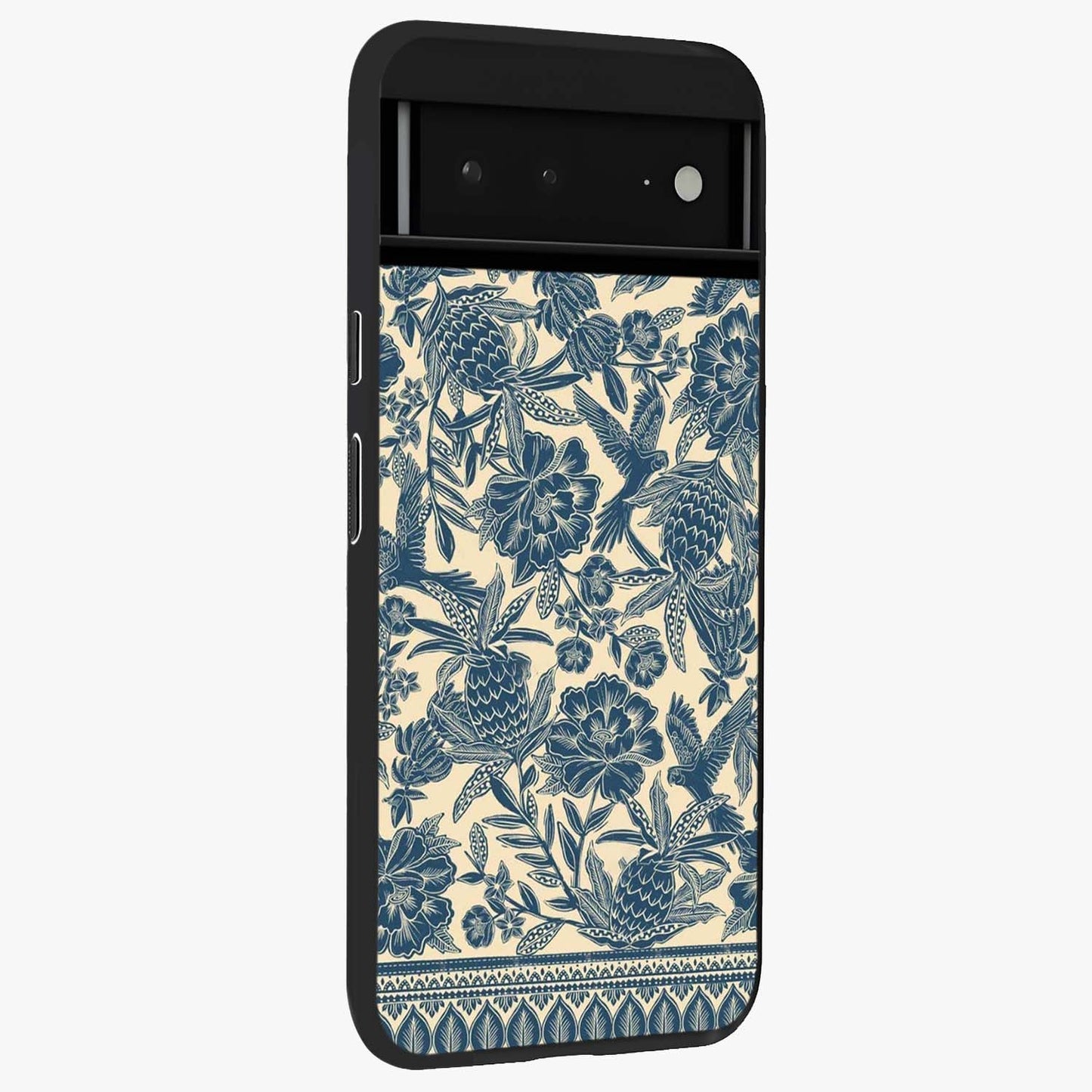 Heirloom Wild Bloom Glass Case upright view showcasing delicate wildflower artwork with timeless floral theme.