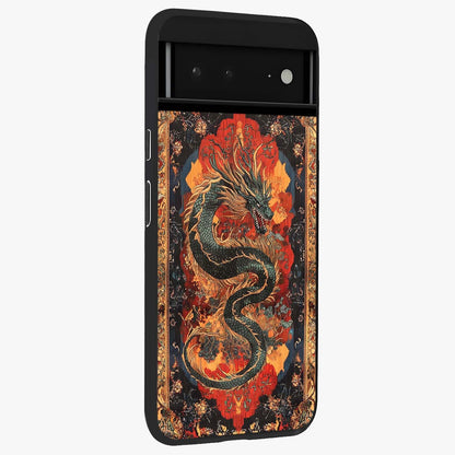 Inferno Dragon Soul Glass Case upright view showcasing intense dragon artwork with fantasy fire theme.