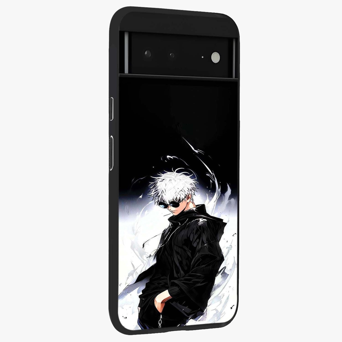 Limitless Shadow King Glass Case upright view showcasing bold shadow warrior artwork with epic fantasy theme.