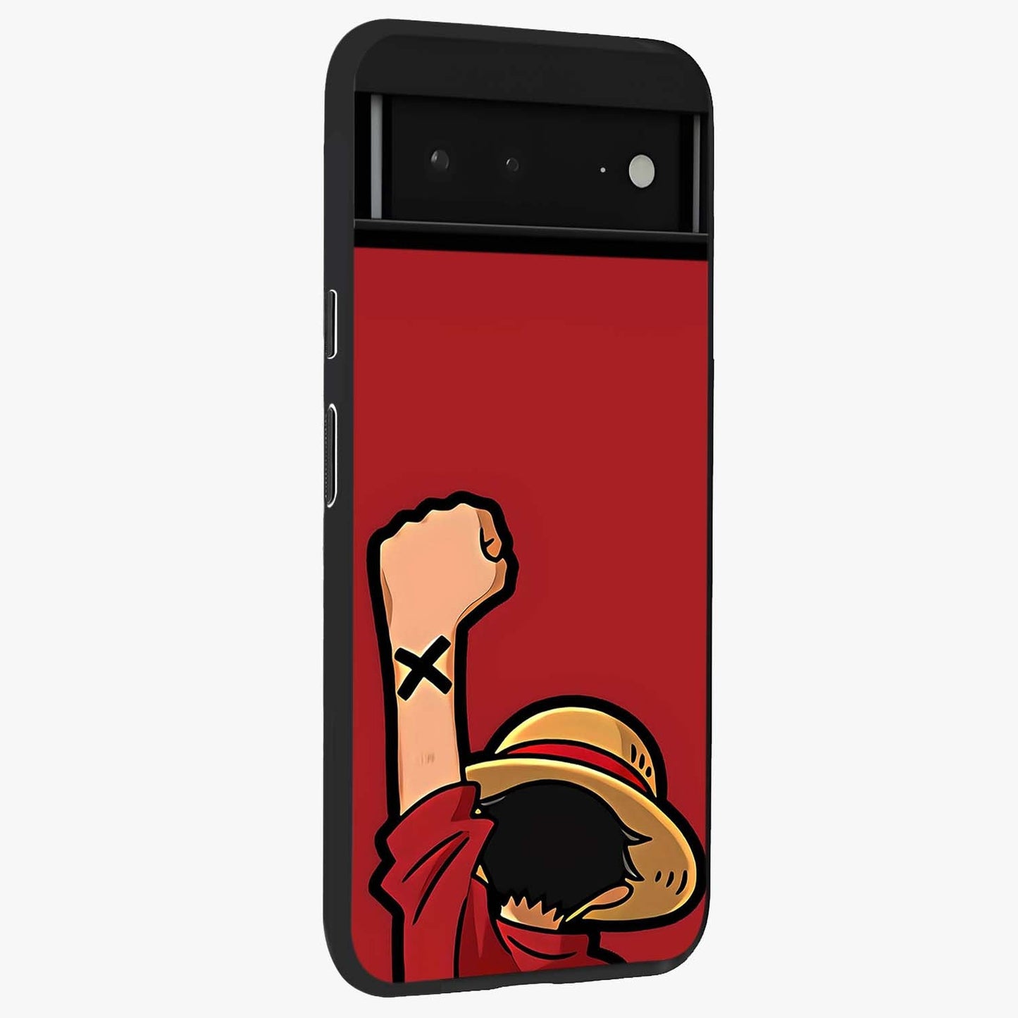 Luffy X Spirit Glass Case upright view showcasing striking anime artwork with adventurous character theme.