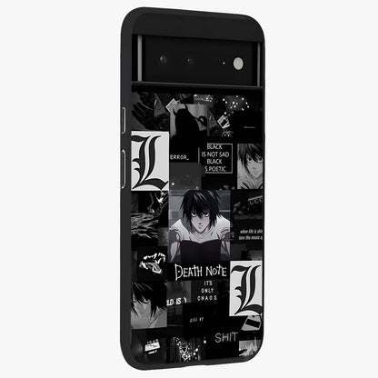 Midnight Chaos Mind Glass Case upright view showcasing expressive abstract artwork with bold dark theme.