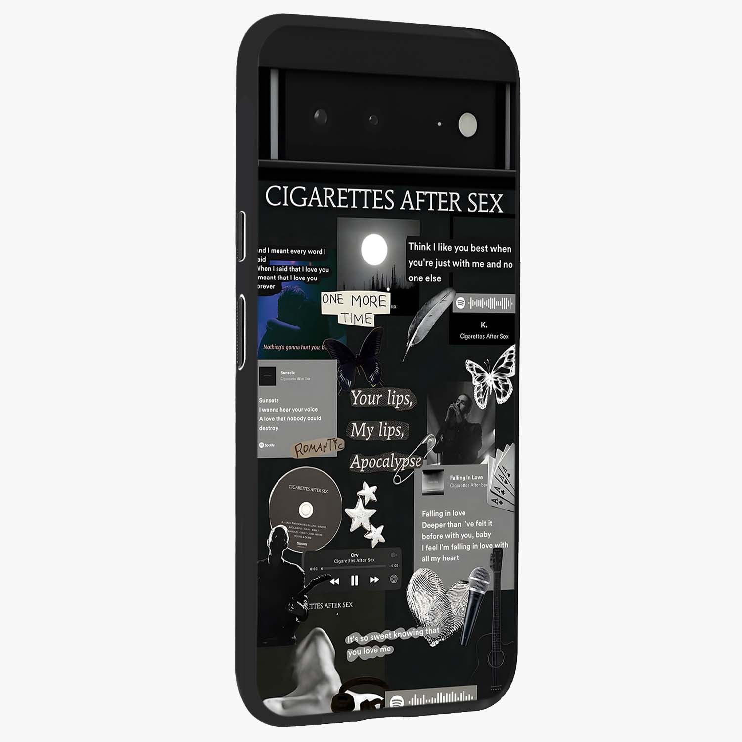 Midnight Love Echo Glass Case upright view showcasing expressive romantic artwork with dreamy midnight theme.
