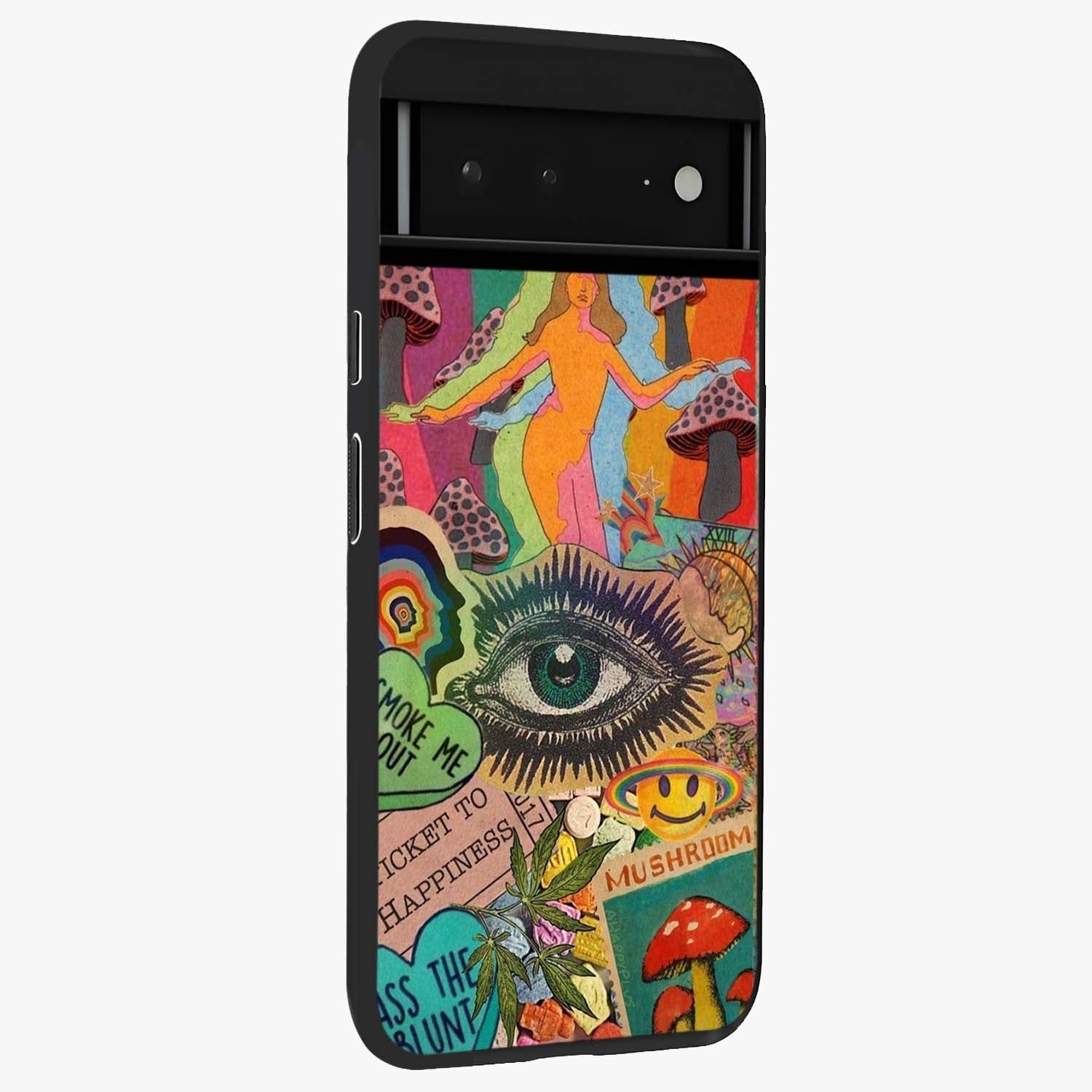 Mystic Eye Wonderland Glass Case upright view showcasing symbolic eye artwork with mysterious fantasy theme.