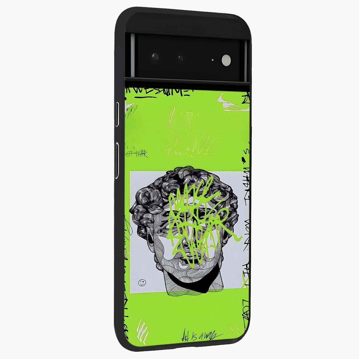 Neo Graffiti Rebellion Glass Case upright view showcasing colorful graffiti artwork with bold modern street style.