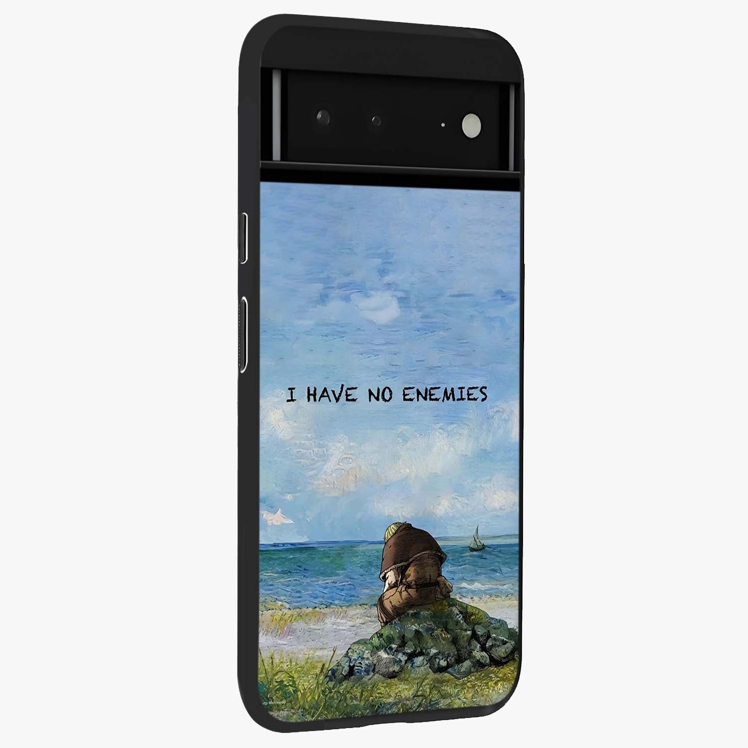 Peace Beyond War Glass Case upright view showcasing powerful peace symbol artwork with inspirational theme.
