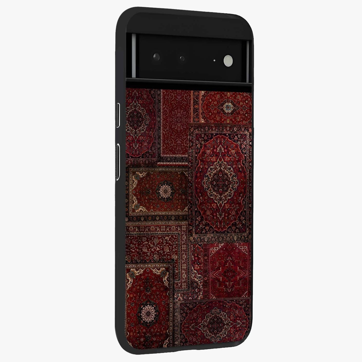 Persian Velvet Tale Glass Case upright view showcasing elegant Persian artwork with classic heritage theme.