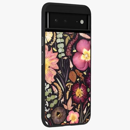 Petal Dream Tapestry Glass Case upright view showcasing detailed floral tapestry artwork with artistic nature theme.