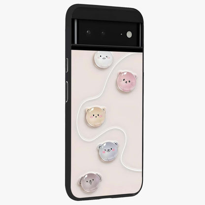Puffy Face Parade Glass Case upright view showcasing adorable character artwork with cheerful animated theme.