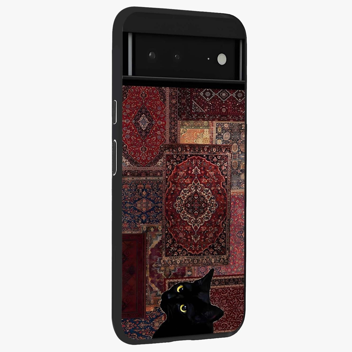 Regal Magic Cat Apple Glass Case upright view showcasing charming cat artwork with playful magical theme.