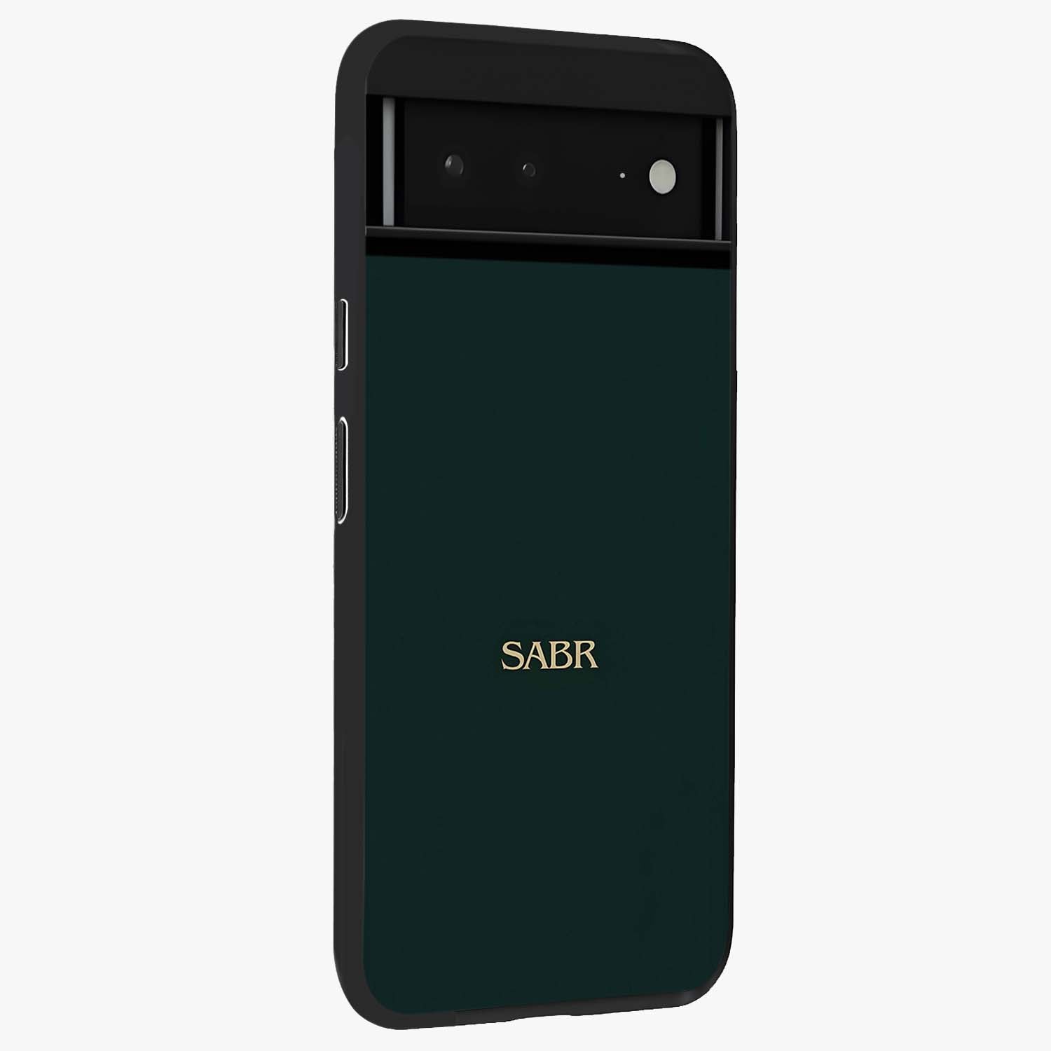 Sabr Minimal Patience Glass Case upright view showcasing calm minimalist artwork with motivational patience theme.