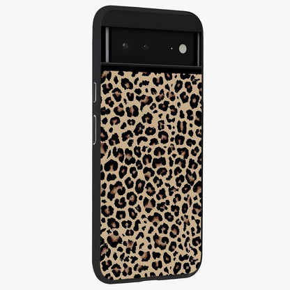 Savage Chic Pattern Glass Case upright view showcasing trendy decorative artwork with edgy fashion theme.