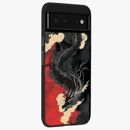 Shadow Dragon Fury Glass Case upright view showcasing intense dragon artwork with dramatic shadow theme.