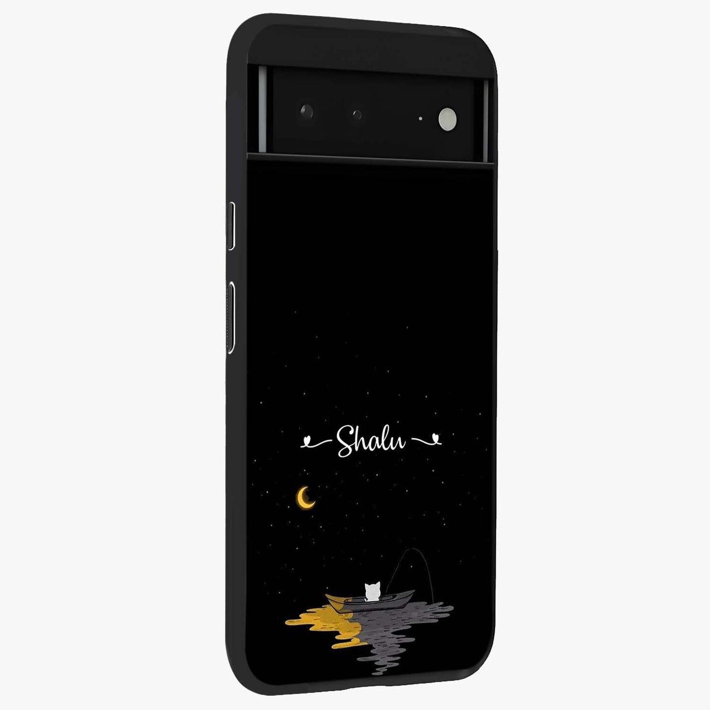 Silent Night Row Glass Case upright view showcasing tranquil night artwork with serene landscape theme.