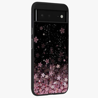 Small Starry Flowers Glass Case upright view showcasing charming floral artwork with dreamy starry theme.