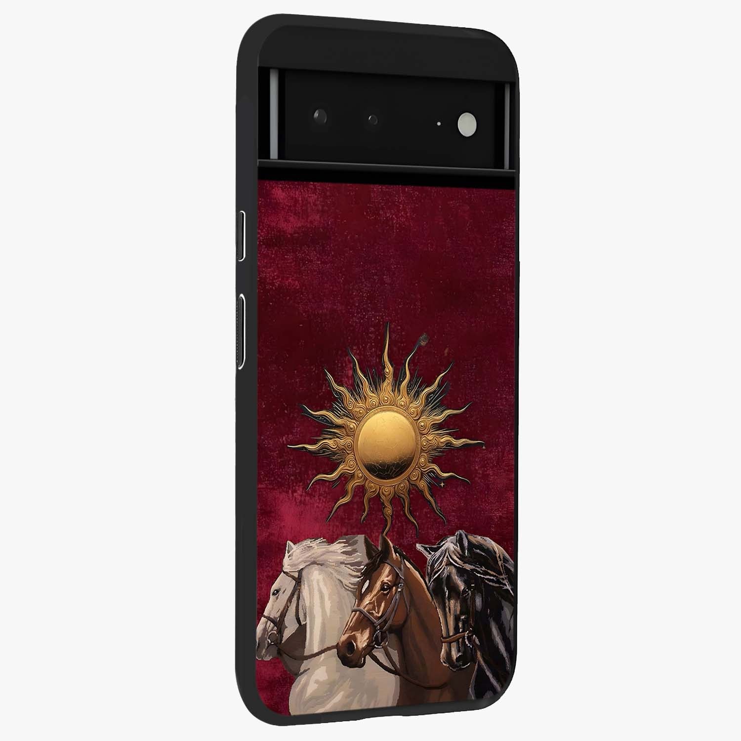 Solar Riders Glass Case upright view showcasing energetic rider artwork with bold adventure theme.