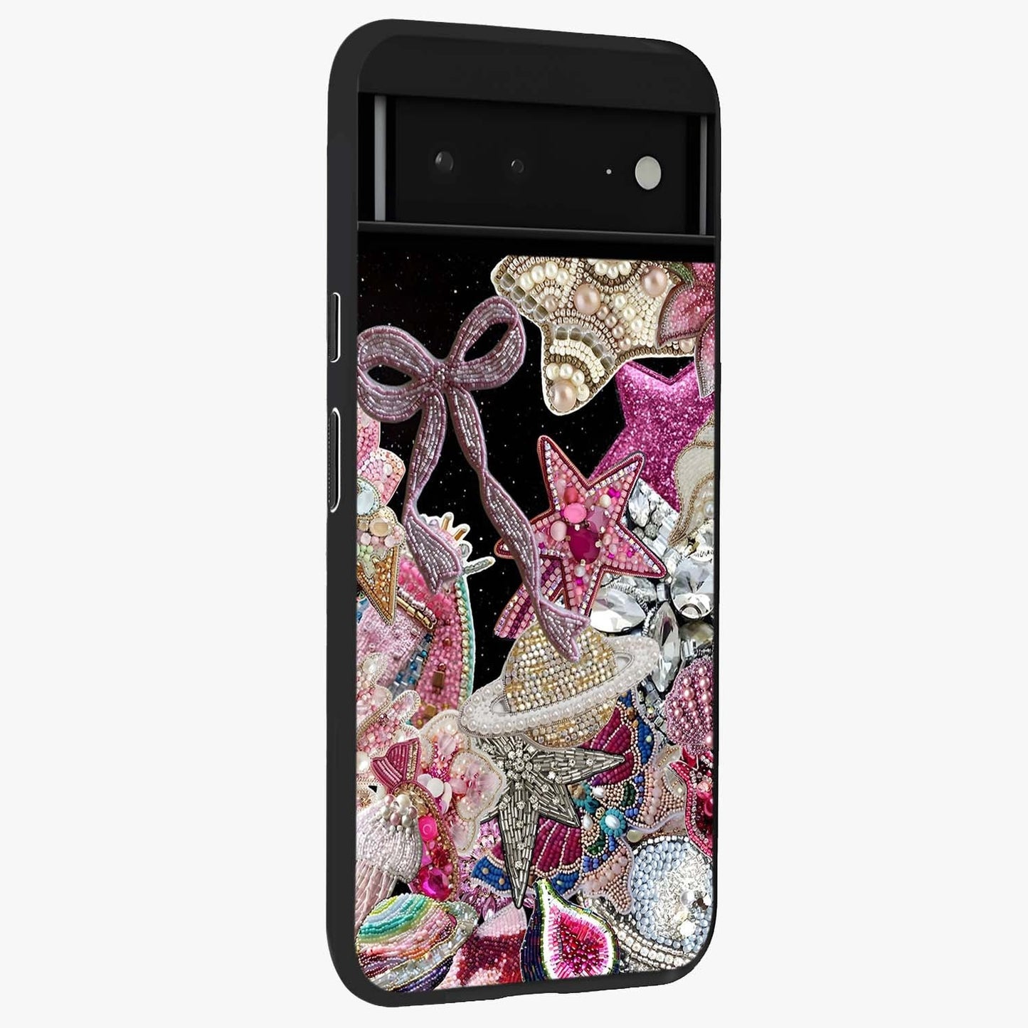 Starlit Jewel Dream Glass Case upright view showcasing radiant star inspired artwork with magical night theme.