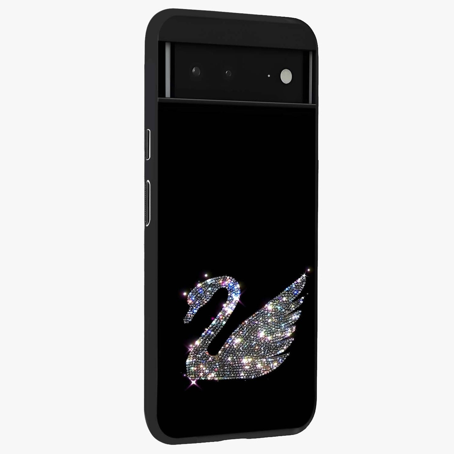 Starlit Swan Grace Glass Case upright view showcasing beautiful swan artwork with peaceful night themed design.