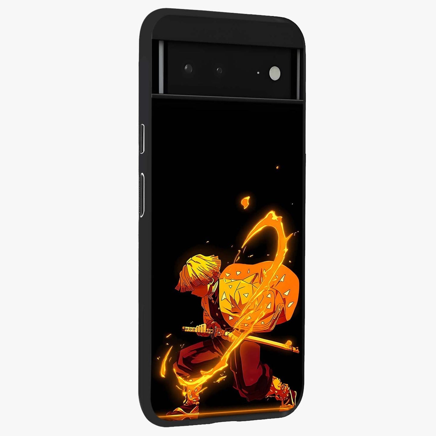 Thunder Flame Execution Glass Case upright view showcasing explosive flame artwork with dynamic action theme.