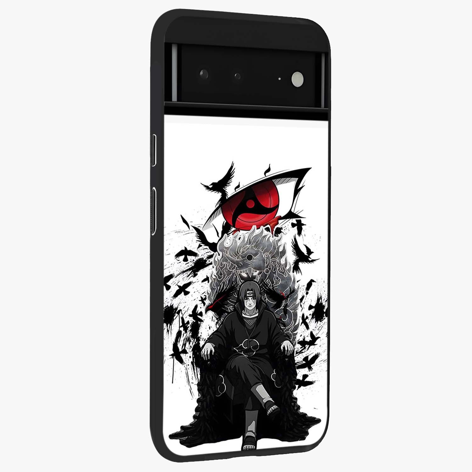 Uchiha Shadow Throne Glass Case upright view showcasing magical underwater galaxy artwork with vibrant cosmic theme.