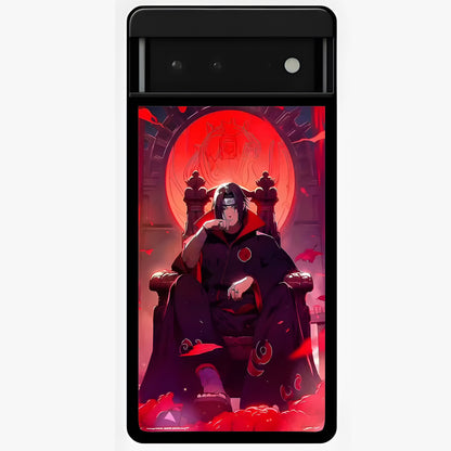Blood Moon Sovereign Glass Case showing flat back view with mystical blood moon artwork and glossy glass finish.