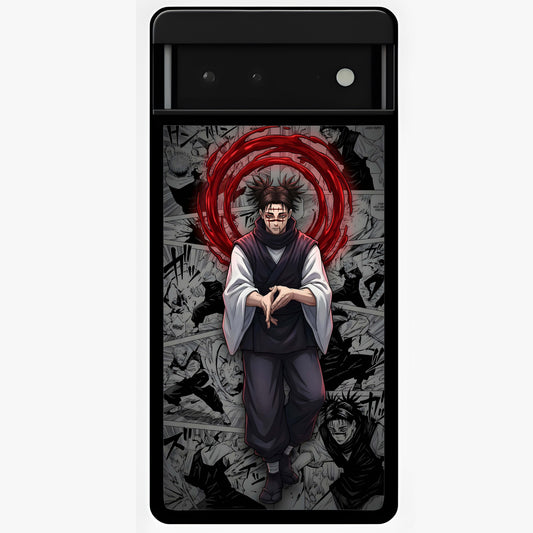 Cursed Ritual Ascension Glass Case showing flat back view with dark ritual themed artwork and glossy glass finish.