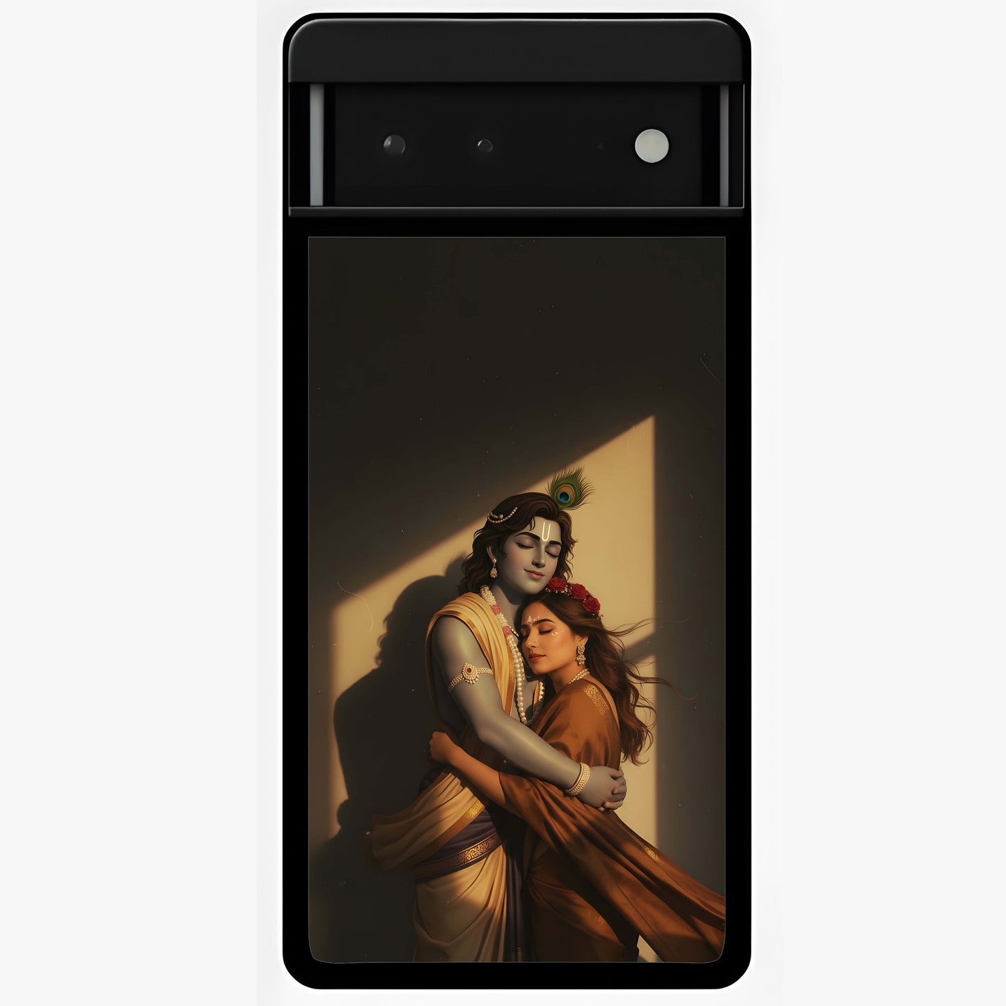 Divine Eternal Love Glass Case showing flat back view with spiritual love themed artwork and glossy glass finish.