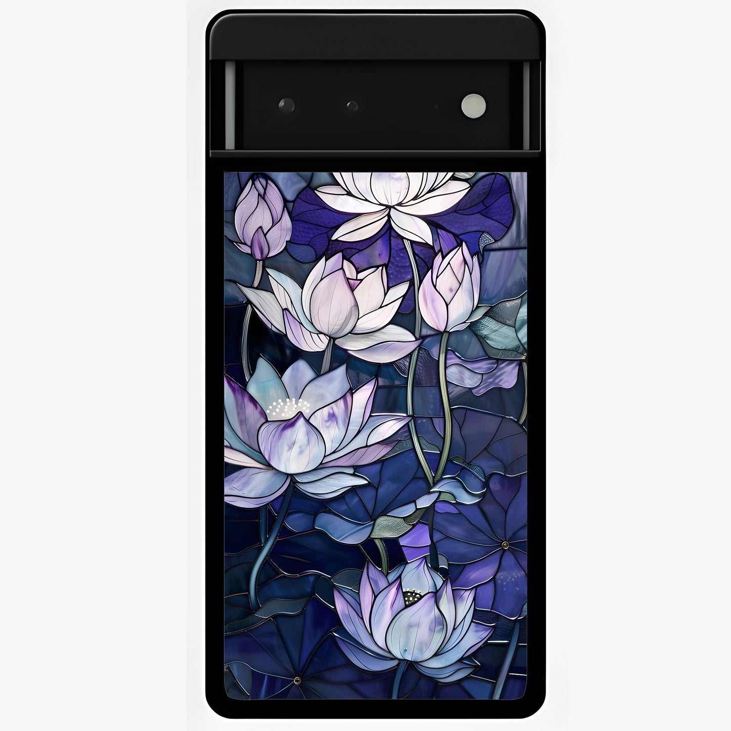 Gloss Petal Rush Glass Case showing flat back view with glossy flower petal artwork and smooth glass finish.