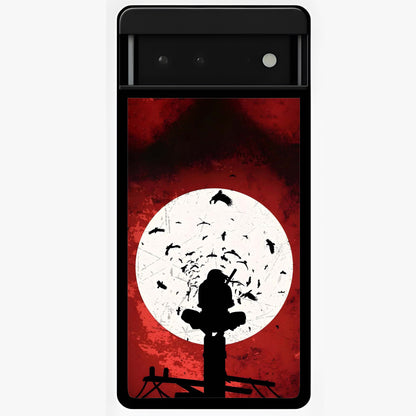 Itachi Limited Edition Naruto Anime Glass Case showing flat back view with iconic anime character artwork and glossy glass finish.