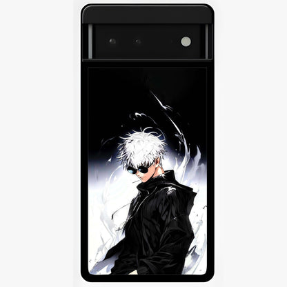 Limitless Shadow King Glass Case showing flat back view with powerful shadow warrior artwork and glossy glass finish.