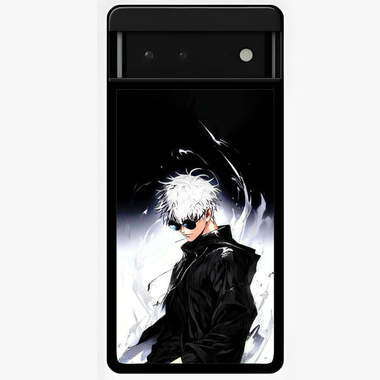 Limitless Shadow King Glass Case showing flat back view with powerful shadow warrior artwork and glossy glass finish.