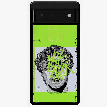 Neo Graffiti Rebellion Glass Case showing flat back view with vibrant graffiti artwork and glossy glass finish.