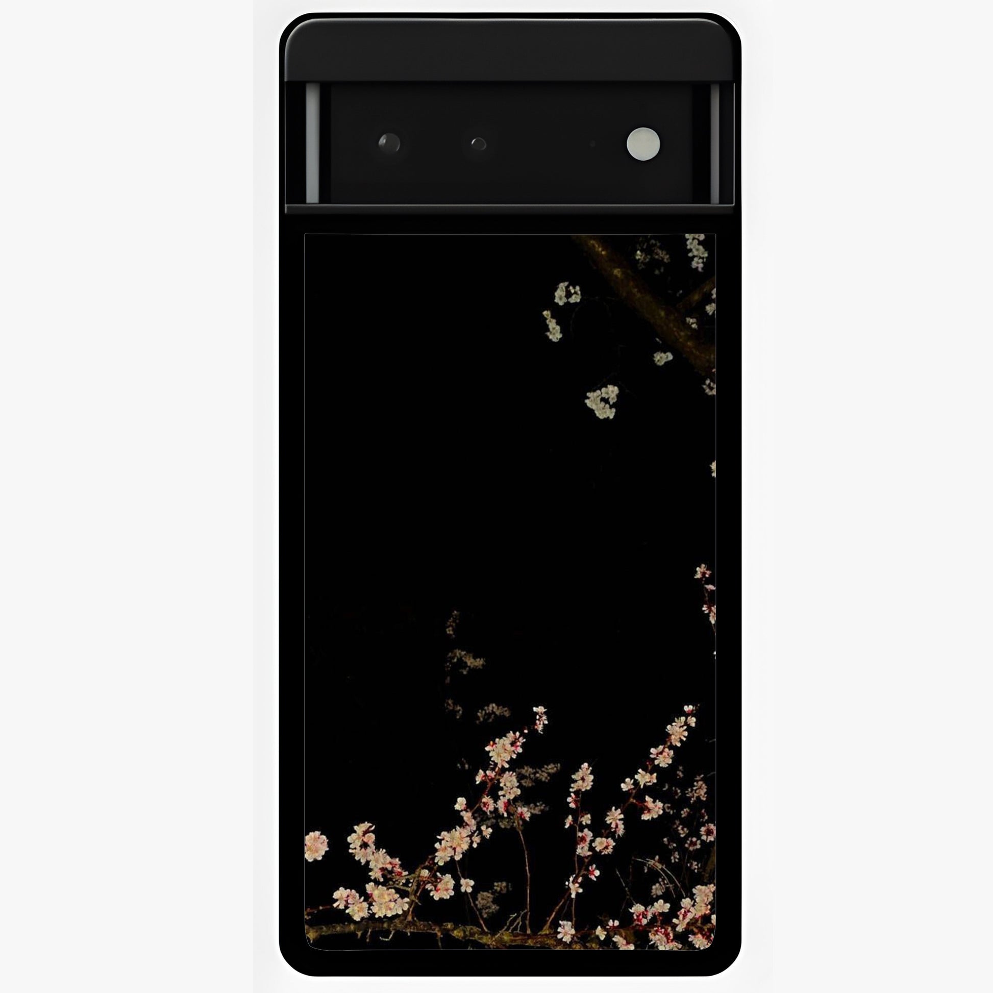 Petal Moon Light With Custom Name Glass Case showing flat back view with floral moonlight artwork and personalized name design.