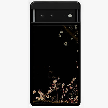 Petal Moon Light With Custom Name Glass Case showing flat back view with floral moonlight artwork and personalized name design.