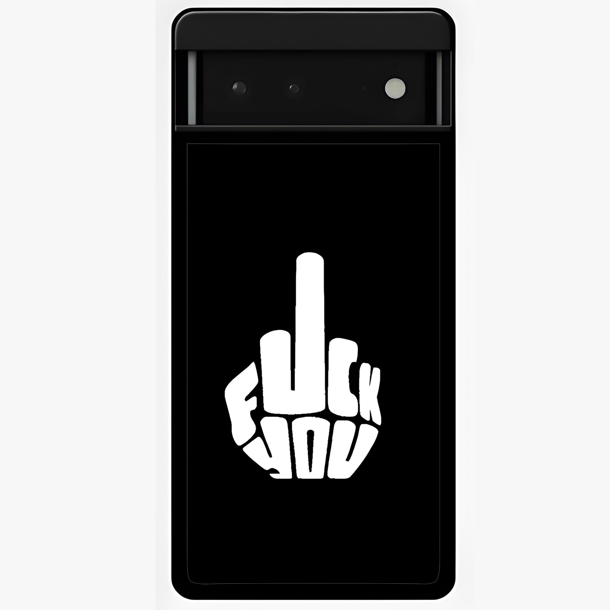 Rebel Mode On Glass Case showing flat back view with bold rebellious typography artwork and glossy glass finish.