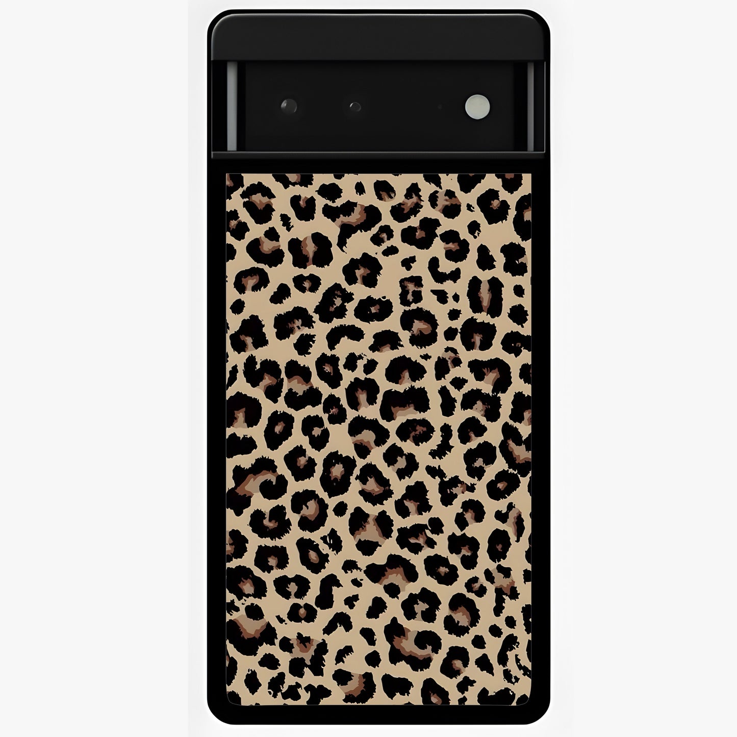 Savage Chic Pattern Glass Case showing flat back view with stylish patterned artwork and glossy glass finish.