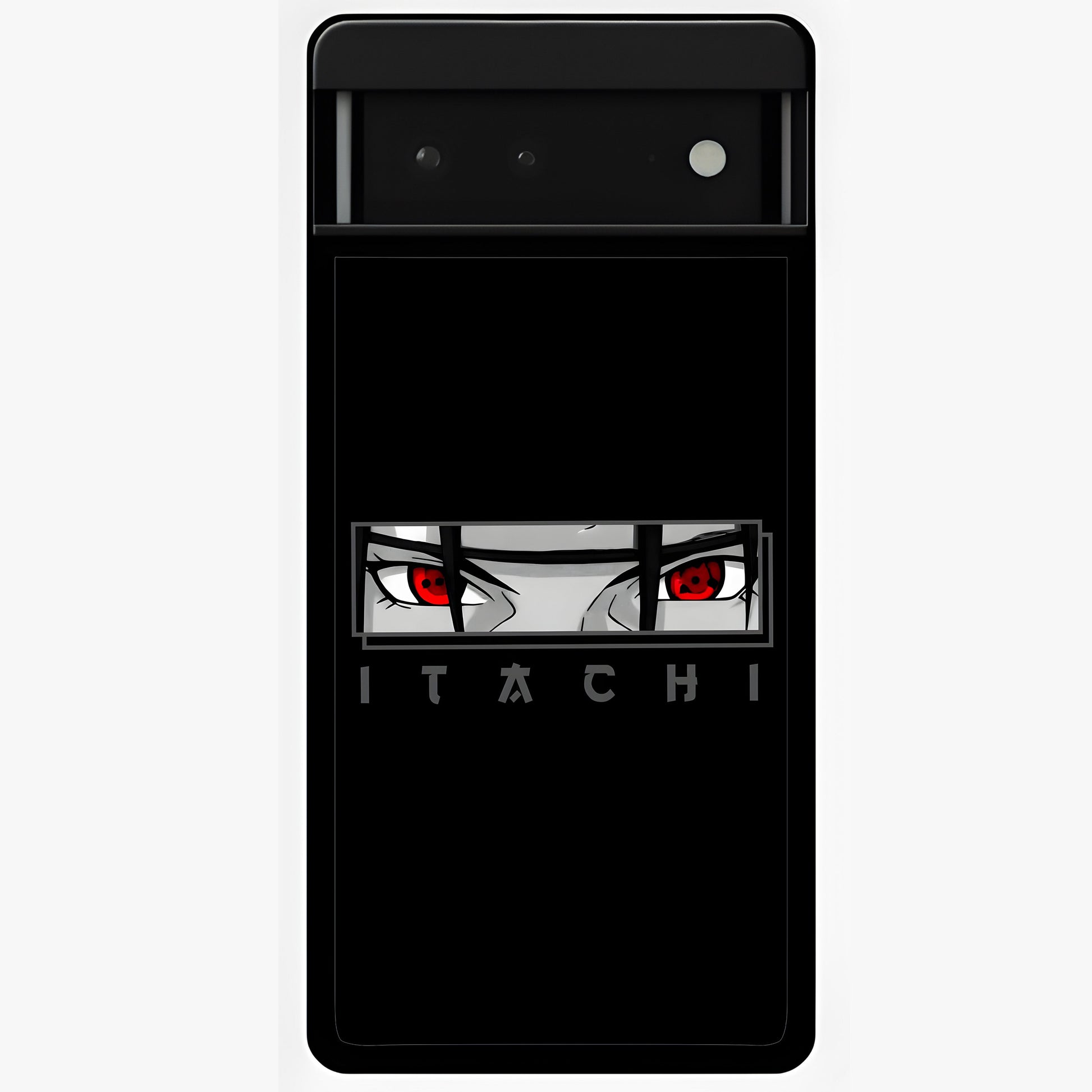 Scarlet Gaze Dominance Glass Case showing flat back view with striking red themed artwork and glossy glass finish.