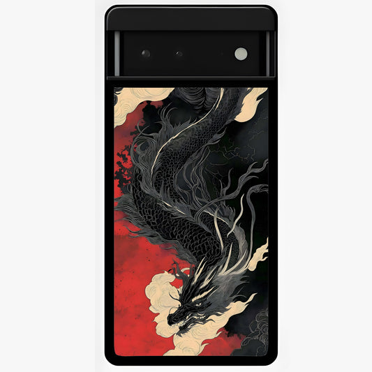 Shadow Dragon Fury Glass Case showing flat back view with fierce dragon artwork and glossy glass finish.