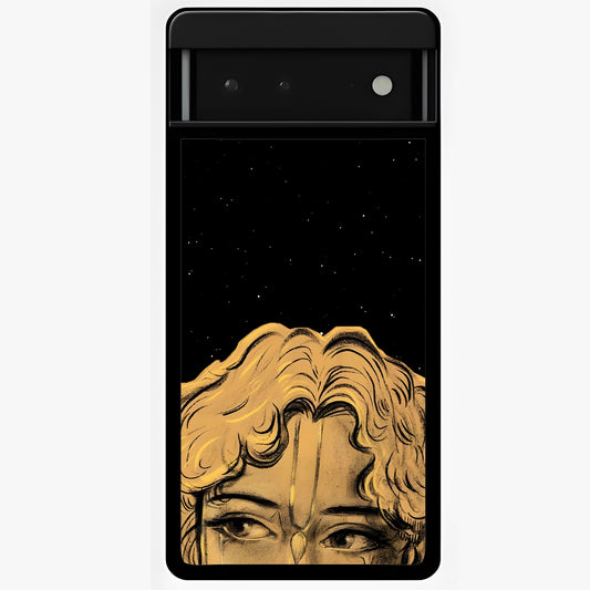 Shri Krishna Art Glass Case showing flat back view with devotional Krishna artwork and glossy glass finish.