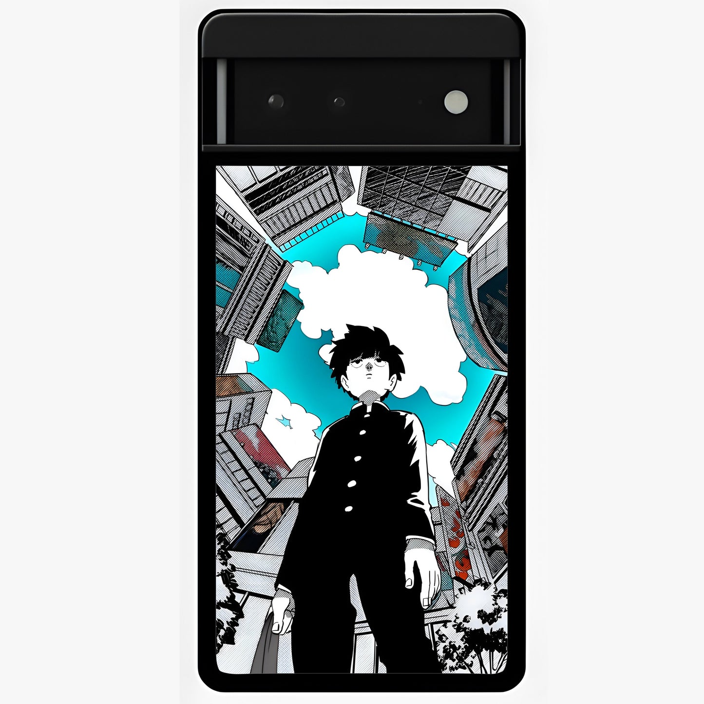 Silent Psychic Awakening Glass Case showing flat back view with mystical psychic themed artwork and glossy glass finish.