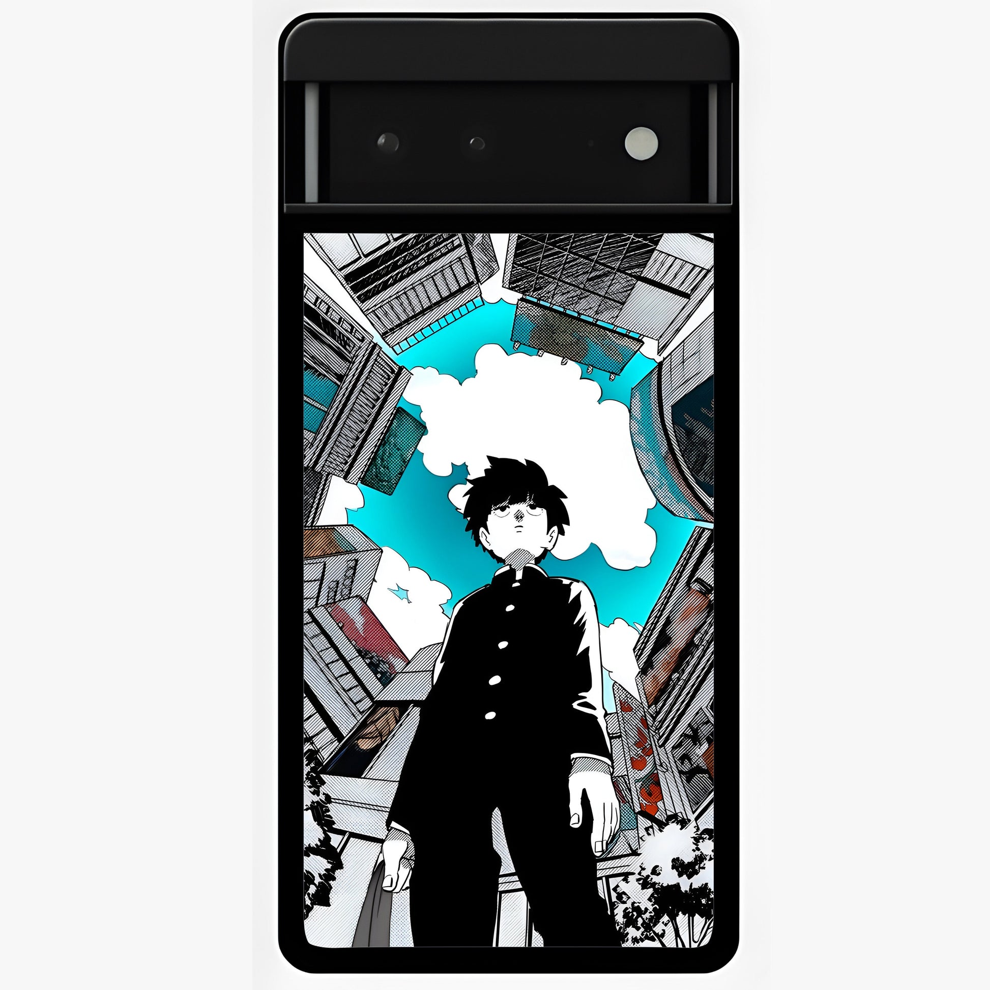 Silent Psychic Awakening Glass Case showing flat back view with mystical psychic themed artwork and glossy glass finish.
