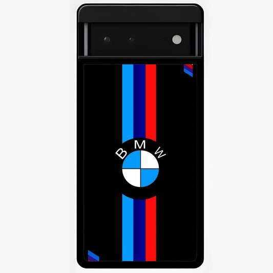 Turbo BMW Beast Glass Case showing flat back view with high performance sports car artwork and glossy glass finish.